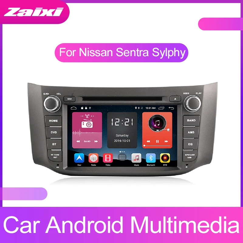 ZaiXi мультимедиа для Android плеер 2 Din wifi gps-навигация Авторадио для Nissan Sentra Sylphy 2013~ gps Радио FM карты BT