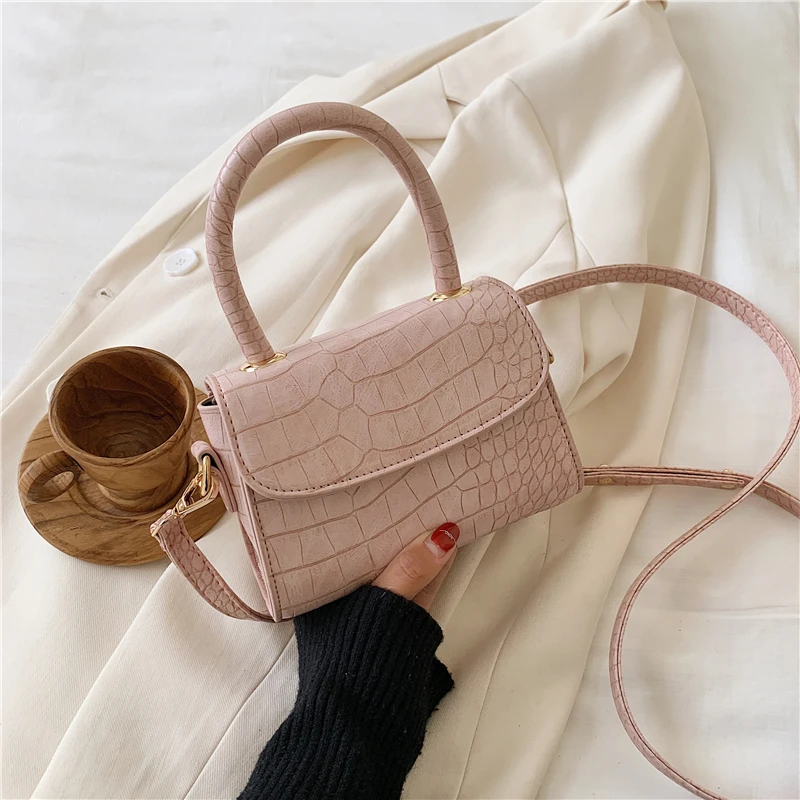 

Burminsa Summer Stone Pattern Crossbody Bags For Women Girls Candy Color Mini Phone Hand Bag High Quality Shoulder Bags 2020 NEW