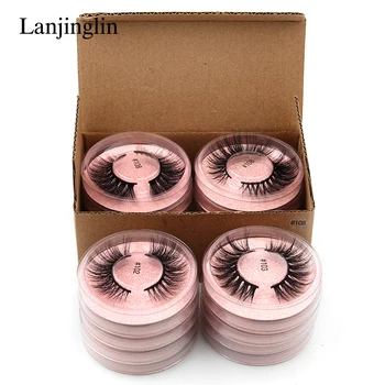4/10/20/50/100 Pairs Wholesale 3D Mink Lashes Natural False Eyelashes Dramatic Volume Fake Lashes Makeup Eyelash Extension Bluk