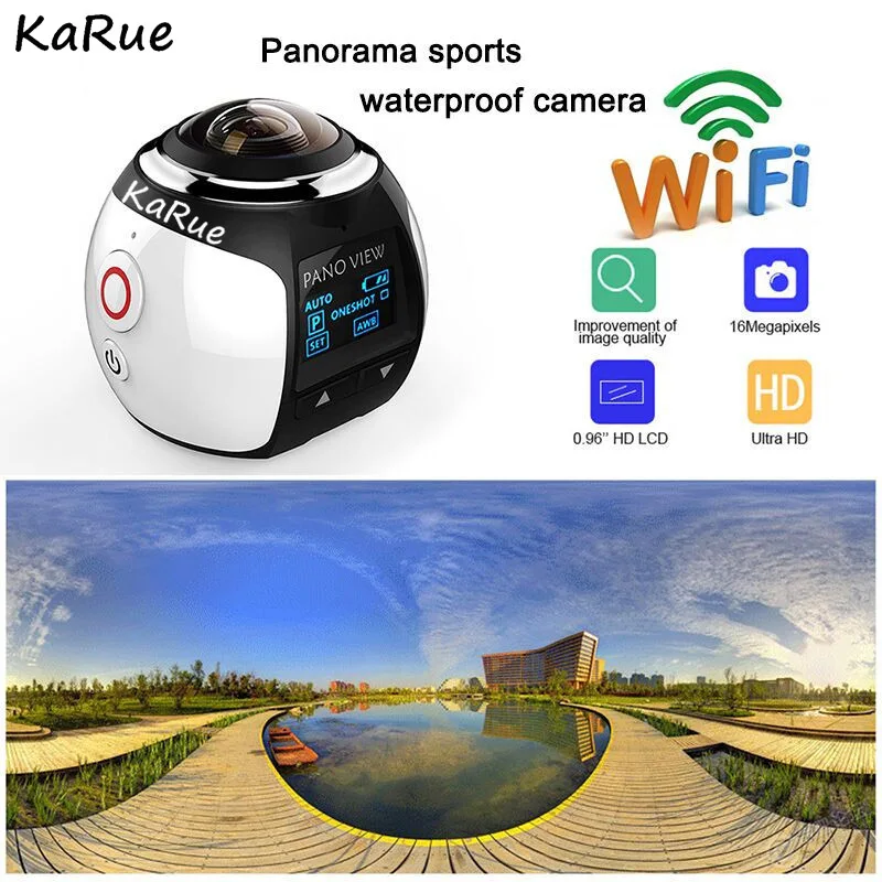 KaRue 2,7 K 360 экшн-камера, Wifi, мини панорамная камера 2448*2448, ультра видеокамера, 360 градусов, Спортивная, для вождения, VR камера