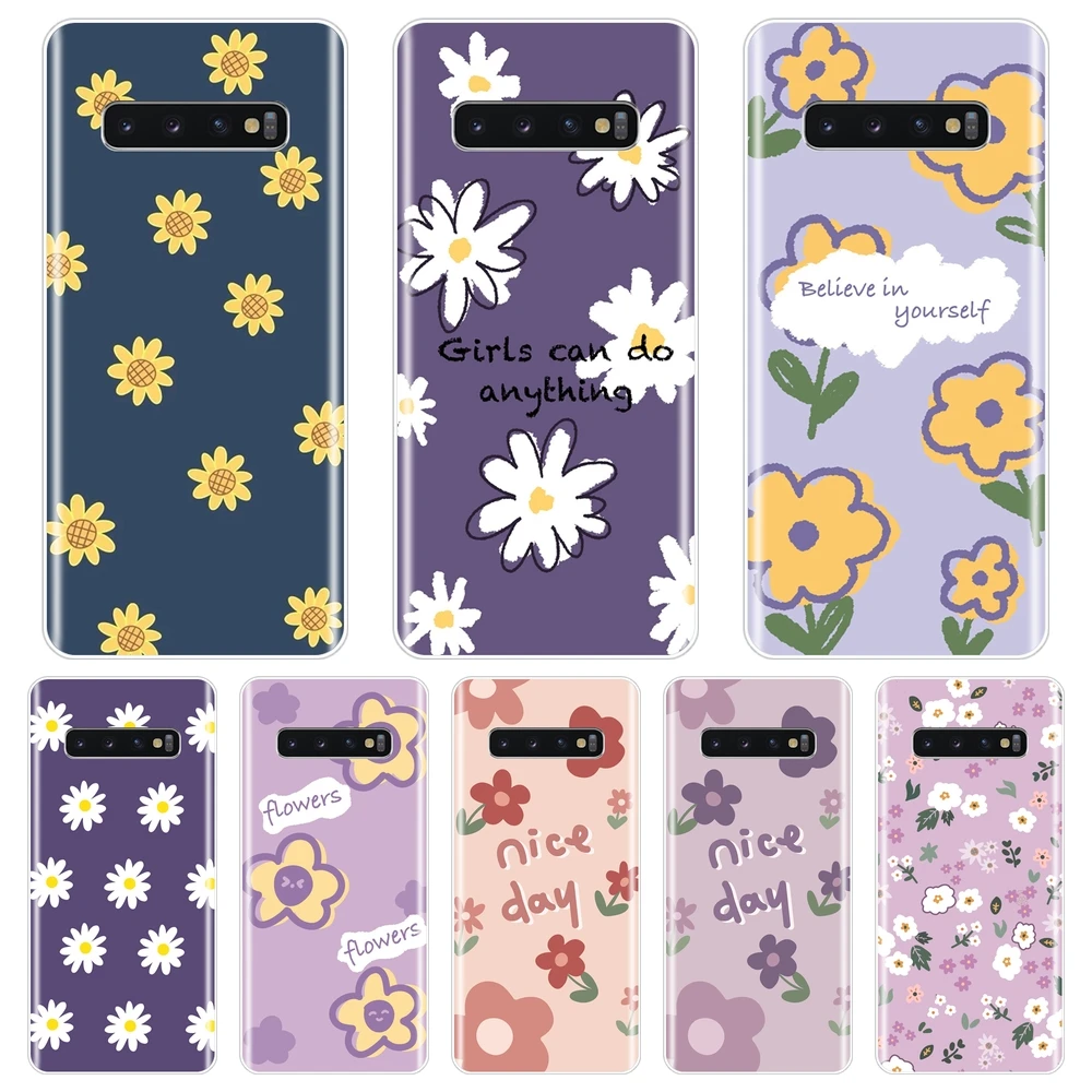 Daisy Flower Yellow Floral Back Cover For Samsung Galaxy Note 10 Pro Soft Phone Case Silicone S10 Plus 5G 10E | Мобильные телефоны