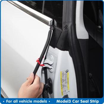 

6PCS Car Door Seal Kit Doors Trim EDGE Moulding Weather Seal Strip Wind Noise Reduction Kit For Tesla interior Seal Model 3