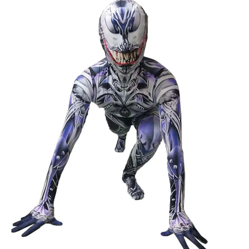 Marvel супергерой симбиот; человек-паук костюм Venom Детский Костюм Комбинезон Маска для мальчиков косплей костюмы на Хэллоуин для мужчин взрослых
