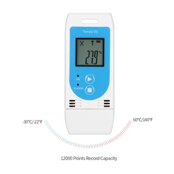 

USB Temperature Humidity Recorder Temperature Data Logger Digital Display Reusable Recording PDF CSV ALI88