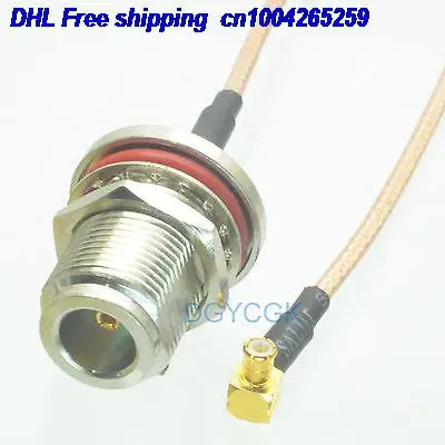 

EMS/ DHL 50pcs N female bulkhead to MCX male plug right angle RG316 Jumper pigtail 6" cable 22j