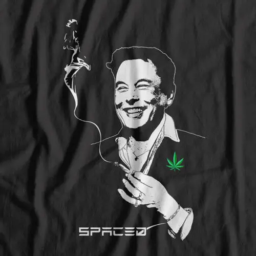 Spaced Elon Musk Smoking Weed Tshirt Onjoe Rogan Starlink Spacex