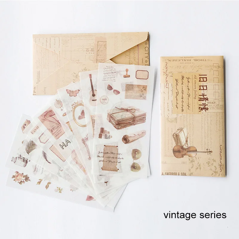 vintage series 8 стилей выбор мультфильм бумажная наклейка для творчества Фотоальбом Дневник украшение лоскутное ремесло поставки 10 шт стикер для канцелярских товаров - Цвет: vintage series