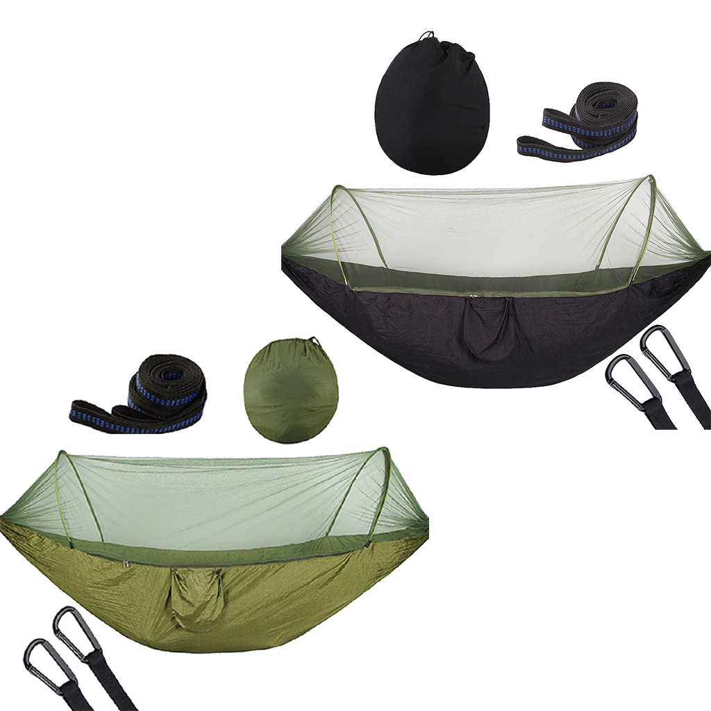 2PCS Outdoor Hammock Hanging Bed with Mosquito Net Camping Swing Tree Tent for Hiking Travel Backpacking