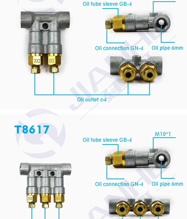 T86 Подгонянный 4 мм объемный распределитель смазочного масла/seperator клапан/делитель коллектор для системы центральной смазки