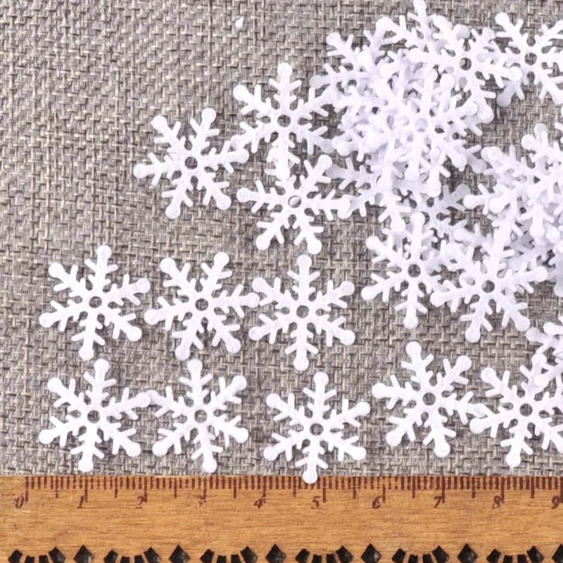 Mix Applique Polyester Felt Artificial Snowflake Patch Sticker 100Pcs/lot DIY Crafts Christmas Decoration