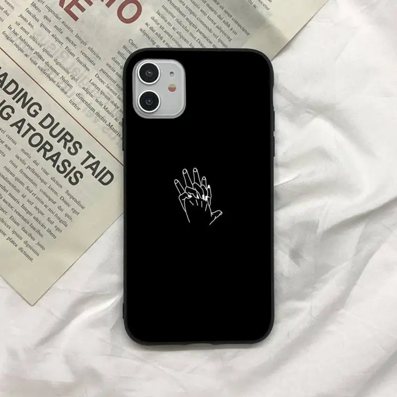 MaiYaCa Minimalist Line Couple Hand Phone Case for iPhone 11 12 13 mini pro XS MAX 8 7 6 6S Plus X 5S SE 2020 XR cover