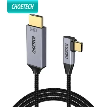 

CHOETECH USB Type C to HDMI Cable 90 Degree Thunderbolt 3 Compatible HDMI Cable For iPad Pro 2018 Samsung Galaxy Note 8 S9 Plus