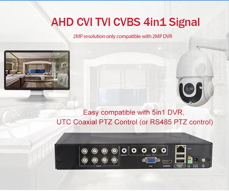 CCTV безопасности Открытый высокоскоростной купол AHD 1080P PTZ камера CVI TVI CVBS 4в1 2MP 5MP 30X зум коаксиальный PTZ контроль День Ночь ИК