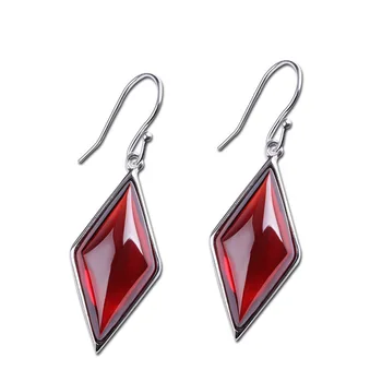 

direct marketing Thai silver 925 sterling silver jewelry fashion women's diamond pomegranate red eardrop atmosphere