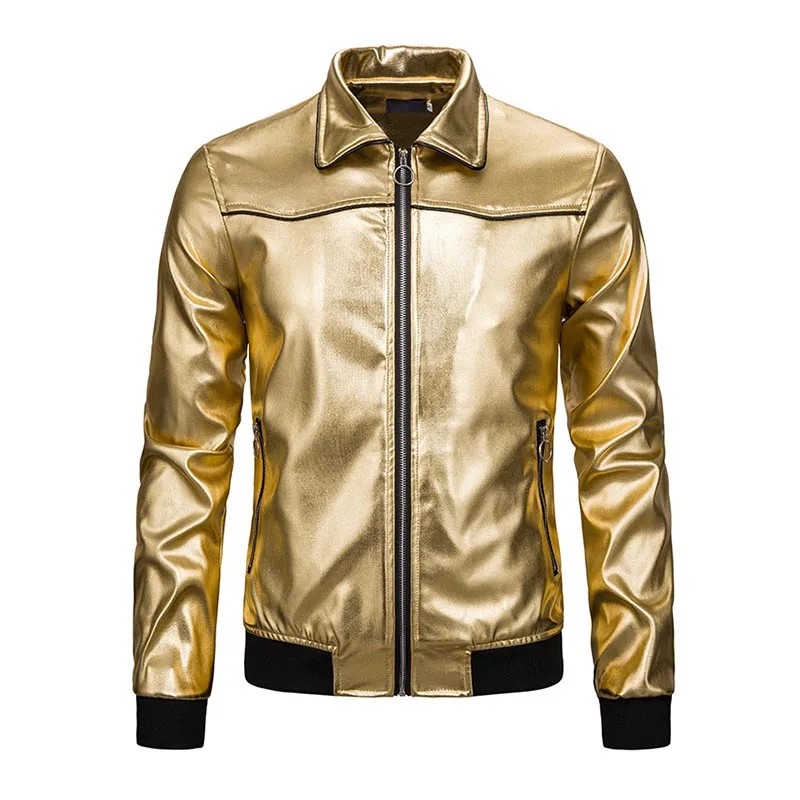 Mcikkny Fashion Men Shinny Gold Jackets Coats Streetwear Casual Nightclub Jackets Outwear For Male Size S-XXL  (9)