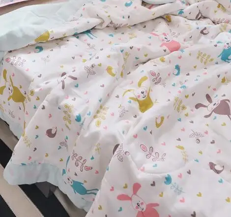 Детское одеяло для младенцев, хлопковое летнее стеганое одеяло, постельное белье для малышей с мультяшным принтом, дышащее, 200*230 см, спальное одеяло, s BXX031 - Цвет: BXX031V-200X230cm