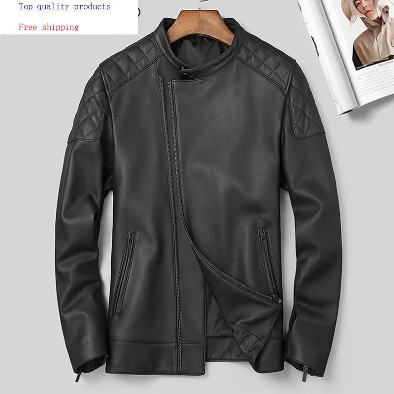

Genuine Leather Sheepskin Jacket Men Spring Autumn Motorcycle Leather Coat Men's Leather Jackets 2020 3225 Kj2282