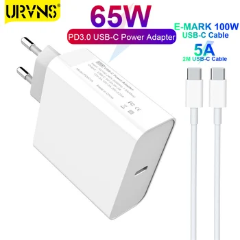 

URVNS 65W PD Charger Fast Charging Type C Wall Charger Foldable Adapter For iPhone 12 MacBook Pro Air, iPad Pro 2020 Nintendo