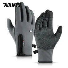 AOLIKES противоскользящие перчатки для катания на сноуборде и лыжах, термальные водонепроницаемые перчатки для катания на лыжах, зимние перчатки для велоспорта, велосипедные перчатки для мужчин