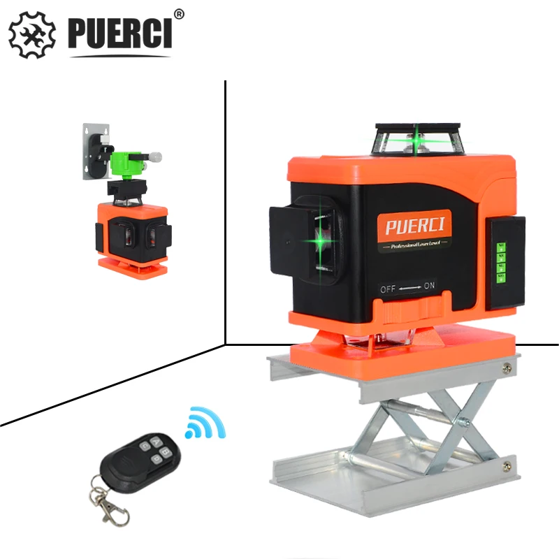 

PUERCI 16 Lines 4D Laser Level Level Self-Leveling 360 Horizontal And Vertical Cross Super Powerful Green Laser Level