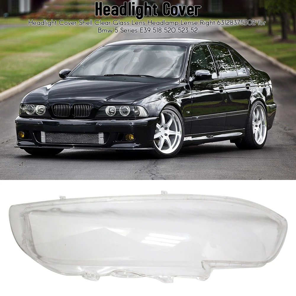 1Pair Car Headlight Cover Shell Clear Glass Lens Headlamp Cover Lense