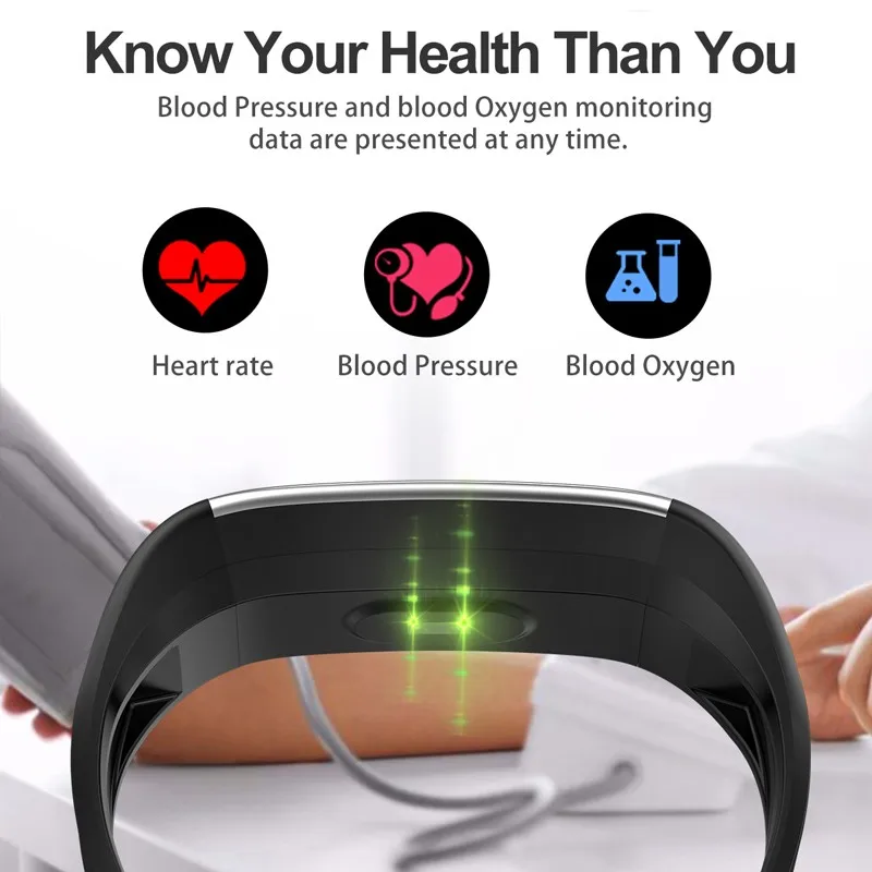  Bluetooth Smart band Pedometer Heart Rate Monitor Blood Pressure Fitness Tracker Sport Smart Watch  - 4000396164529