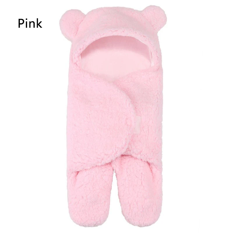Модное одеяло с капюшоном для новорожденных; зимнее полотенце для младенцев; теплая мягкая пеленка для сна; спальный мешок для новорожденных - Цвет: P