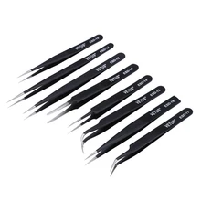 Антистатические пинцеты Vetus ESD серии из нержавеющей стали промышленные прецизионные изогнутые щипцы с прямым наконечником Инструменты для ремонта мобильных телефонов