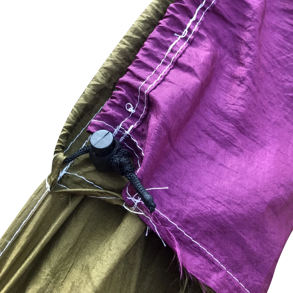 Double Person Portable Parachute Nylon Travel Camping Hammock with Climbing Rope & Carabiner 8.86 x 4.6 ft