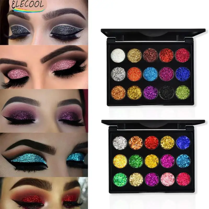 ELECOOL Beauty Glazed Eyeshadow Palette Highlighter Shimmer Make Up Colorful Shadows Pallet Glitter Pigment Eye Shadow Palletes |