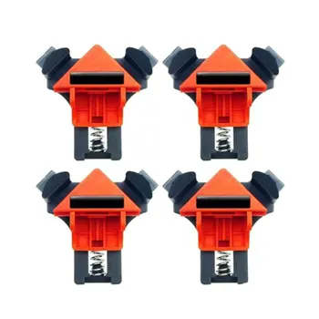 

Woodworking 90 Degree Right Angle Clip Metal And Plastic Durable Quick Picture Frame Corner Clamp Red+Black 4 Pieces