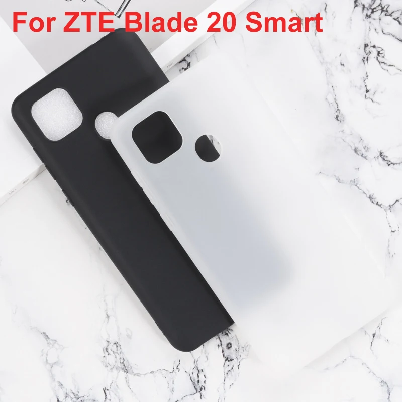 Силиконовый чехол для смартфона ZTE Blade 20 мягкий матовый черный защитный из ТПУ 6 49