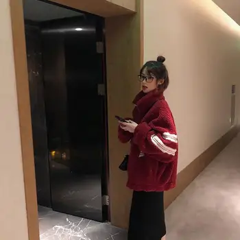 

Elegant Solid Color Furry Teddy Jacket Women Pockets Thick Warm Coat Autumn Winter Soft Fake Fur Long Jackets Female