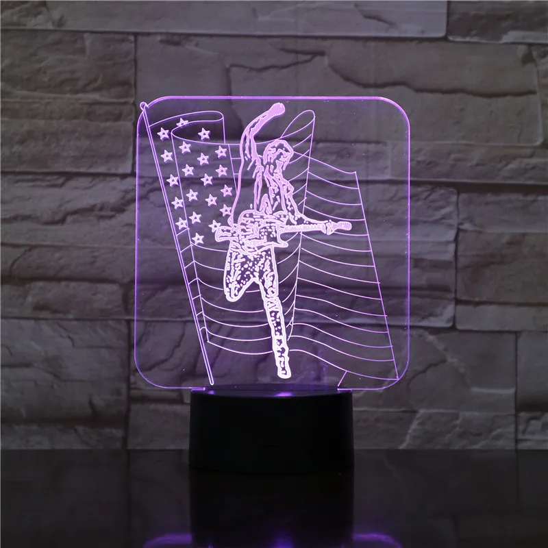 

Music Guitar Player 3D LED Acrylic Night Light with 7 Colors Touch Remote Control Illusion Change Home Decoration Lights 1574