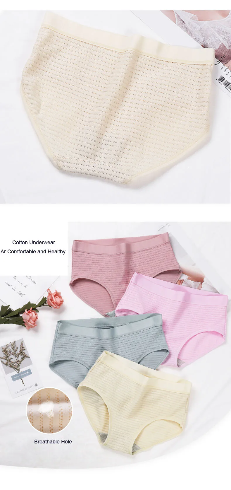 3Pcsset Women Underwear Cotton Sexy Everyday Ladies Girls Panties Plus Size Briefs Intimates Lingerie Knickers L-XXL (16)