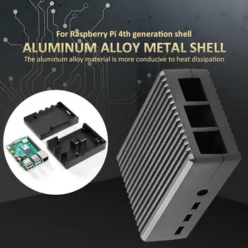

Aluminium Alloy Protective Shell Die-casting Integrated Simple Color Protective Case for Raspberry Pi 4th Generation 90*62*32MM