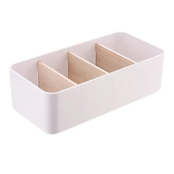 

Bamboo Fiber Removable Storage Box Cosmetic Storage Box Carrying Case Simple Style