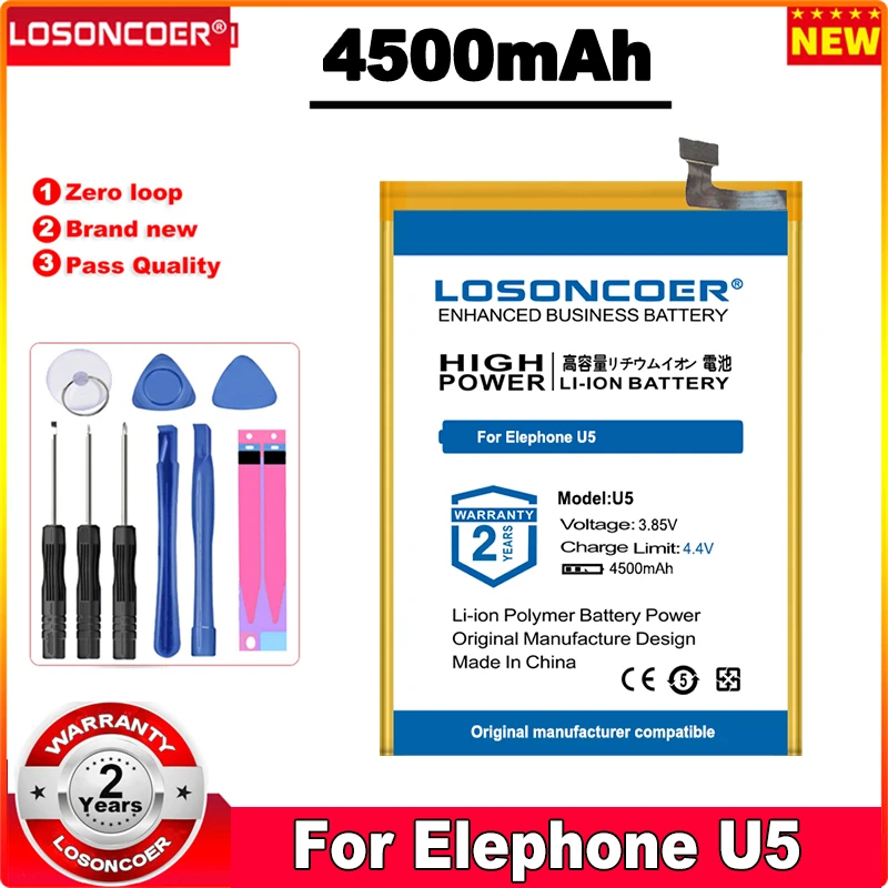 

LOSONCOER 4500mAh Battery For Elephone U5