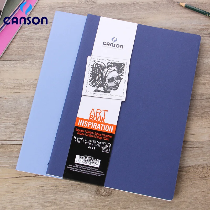 

2pcs/Set Canson 96g/m2 Inspiration Series Watercolor Paper A6/A5/A4 Hand Painted Watercolor Notebook Sketch Graffiti Paper
