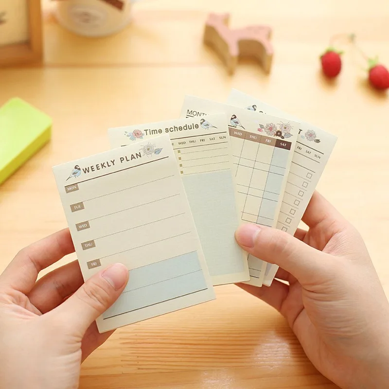 

10*7CM Creative Desktop Plan Notebook This Notesign Bluebird Flower Day Plan This Week Plans This Study Plan Schedule