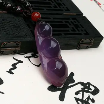 

Emperor Amethyst Agate Green Beans Men and Women Four Seasons Fortune Pendant Pendant