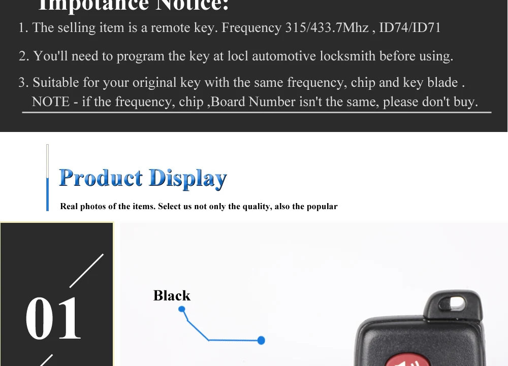 Keyforkess 315/433MHz 4 Pulsanti di KeylessGo Chiave Auto Chiave A Distanza Per Toyota Land cruiser Prado Camry Crown Yaris F433 a433 0140 3370 5290 - H9a5b53595c36448da2f51af7385d5607D