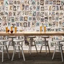 Индивидуальные большие фрески Европейский и американский английский алфавит бар фон для ресторана, обои