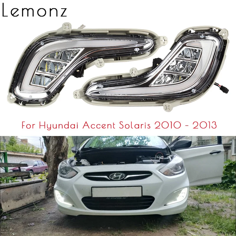 1 комплект Светодиодный дневной светильник для Hyundai Accent Solaris 2010 2011 2012 2013 DRL