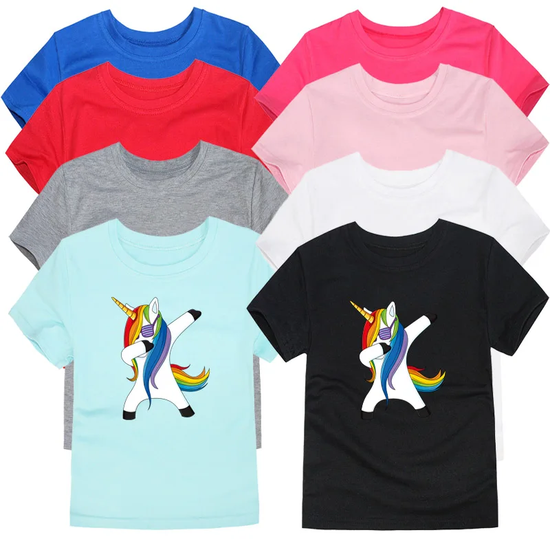 

Cartoon Print Baby Boys Anime T Shirt For Summer Infant Kids Boys Girls Unicorn T-Shirts Clothes Cotton Toddler Unicornio Tops