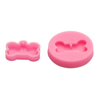 

2Pcs Silicone Mini Bone Pendant Resin Mold DIY Dog Tag Dog Bone Shaped Keychain Resin Casting Mold Resin Crafting Tools