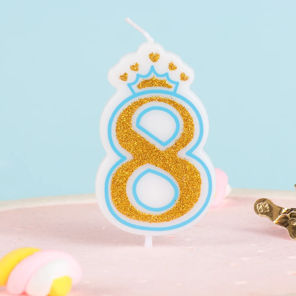 1 шт., креативная корона для торта, свечи с цифрами, топпер для торта, цифровая свеча с днем рождения, украшение для вечеринки, выпечка в подарок, свадебные принадлежности