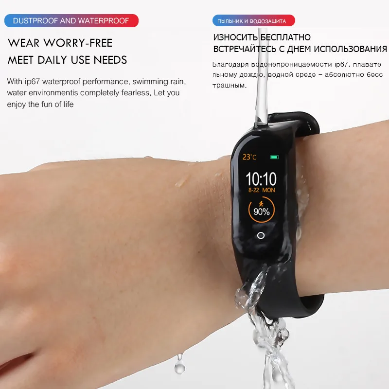 Смарт-часы M4, браслет, фитнес-трекер, браслет, сообщения, напоминание, цветной экран, водонепроницаемый спортивный браслет для женщин и мужчин