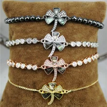 10 шт/уп, модный и забавный браслет, четыре цвета, cz браслет, регулируемый циркониевый браслет, Женский cz ювелирное изделие