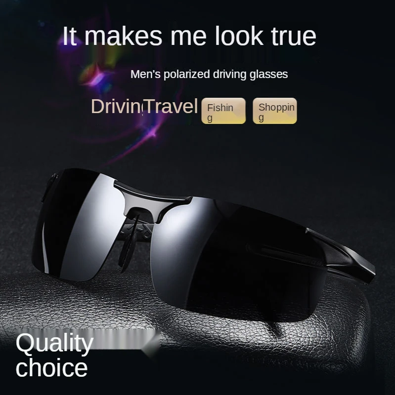 Day And Night Polarized Color-Changing Sunglasses Male Driver Driving Glasses Fishing Night Vision Driving Men’s Special